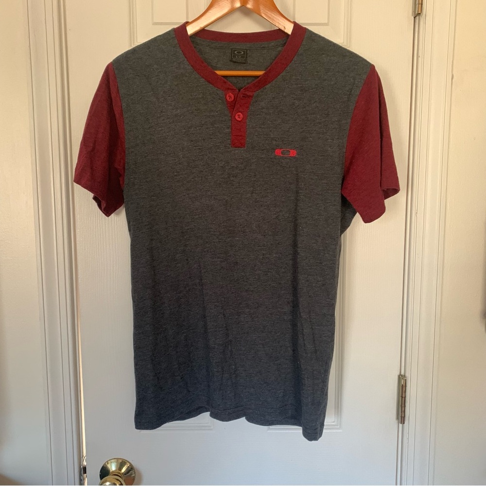 Retro Oakley Shadow Current Baseball Short Sleeve Henley